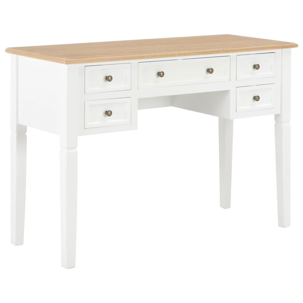 Writing Desk White 109.5x45x77.5 cm Wood - Desk from vidaXL