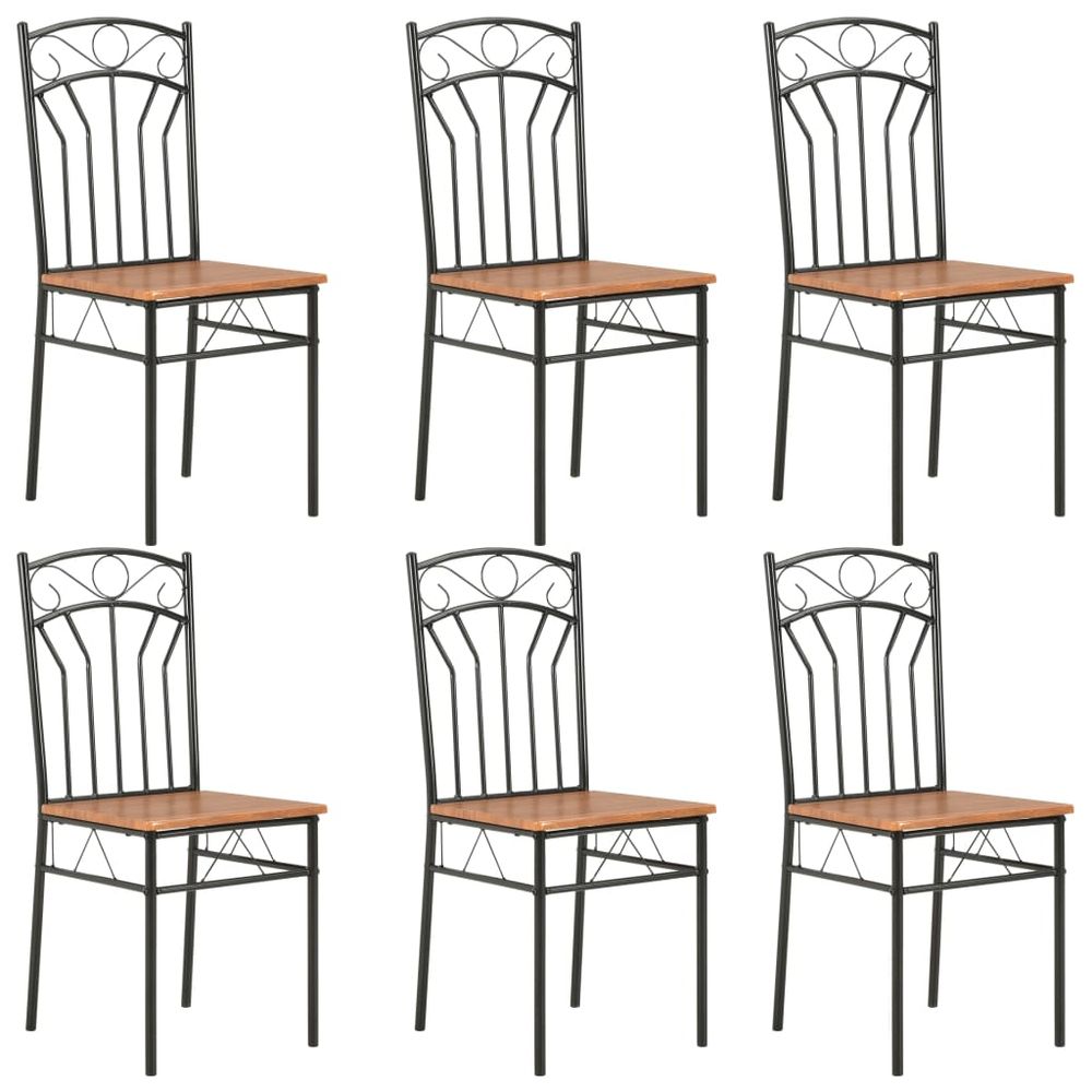 Dining Chairs 6 pcs vidaXL Brown MDF - Dining Chairs from vidaXL