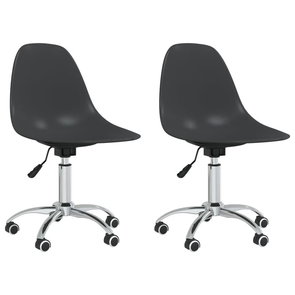 Swivel Dining Chairs 2 pcs vidaXL Light Grey PP - Dining Chairs from vidaXL