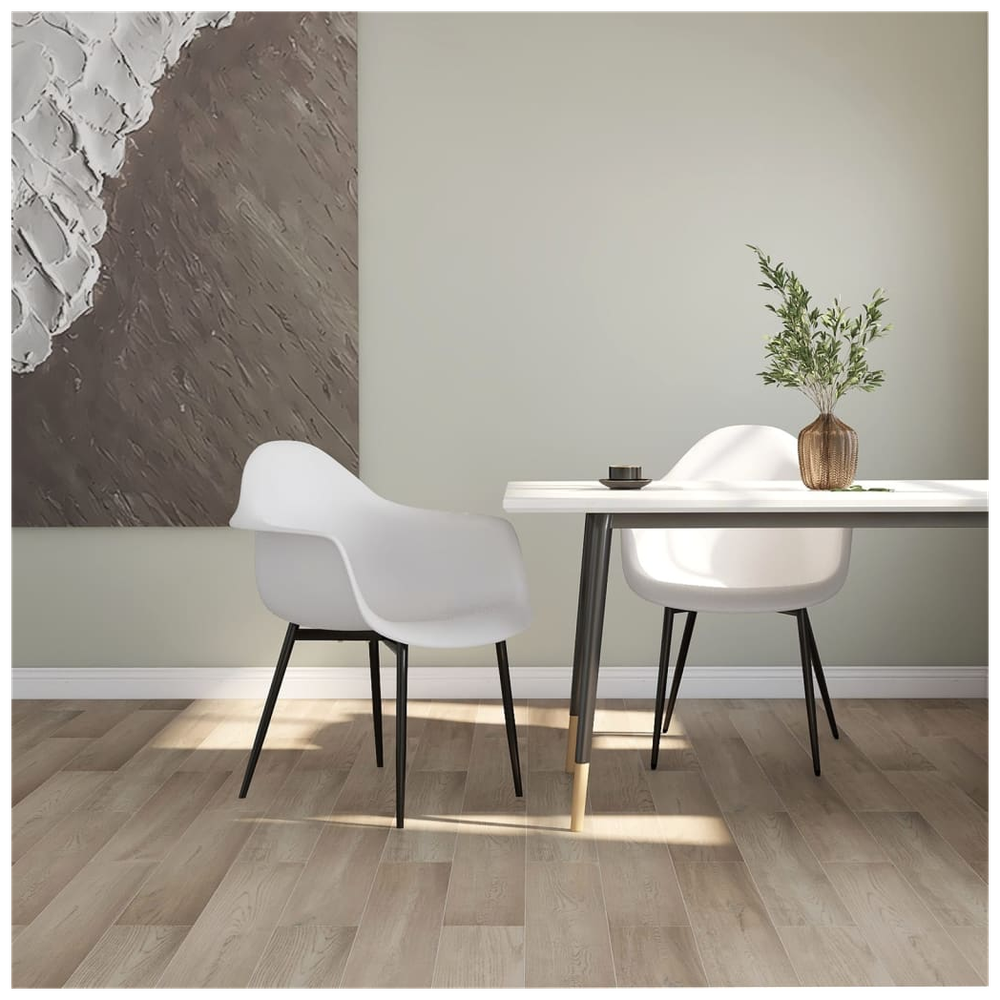 Dining Chairs 2 pcs vidaXL White PP - Dining Chairs from vidaXL