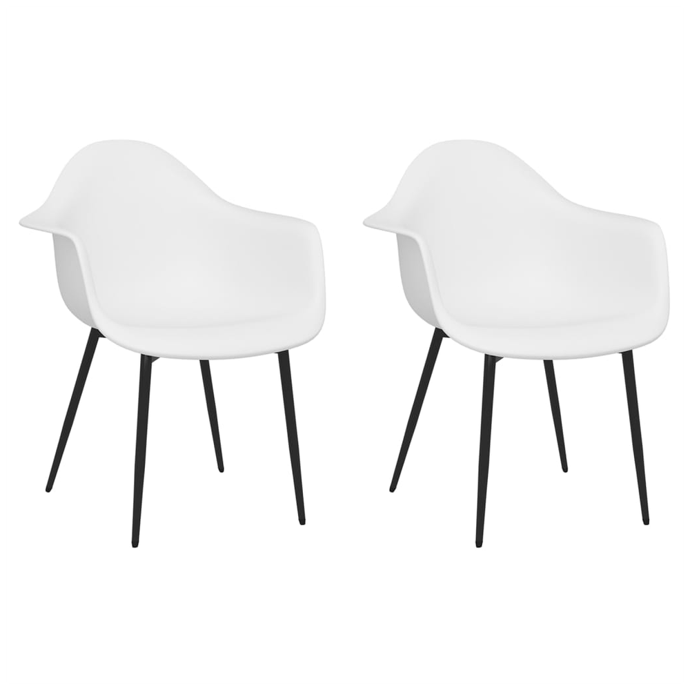 Dining Chairs 2 pcs vidaXL White PP - Dining Chairs from vidaXL