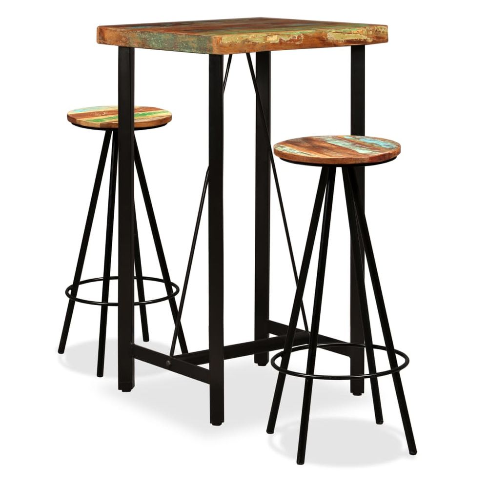 Bar Set 3 Pieces vidaXL Solid Reclaimed Wood - Dining Set from vidaXL
