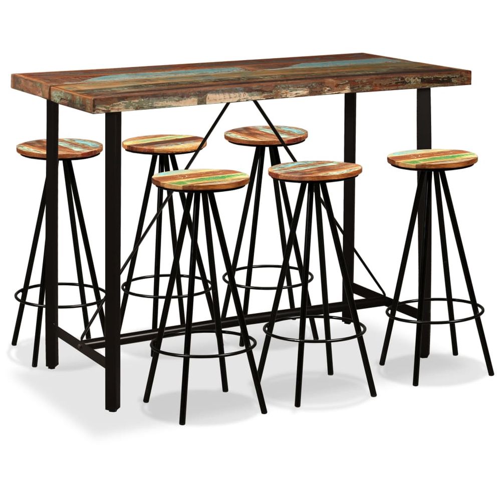 Bar Set 3 Pieces vidaXL Solid Reclaimed Wood - Dining Set from vidaXL