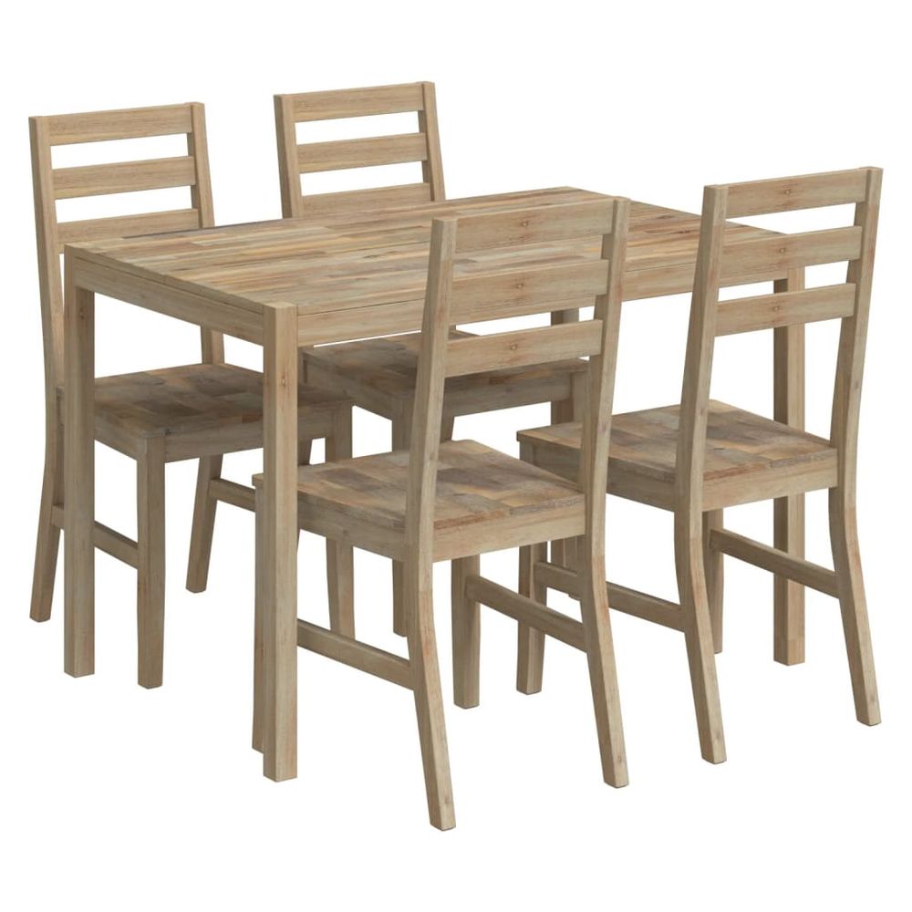 5 Piece vidaXL Dining Set Solid Wood Acacia - Dining Set from vidaXL