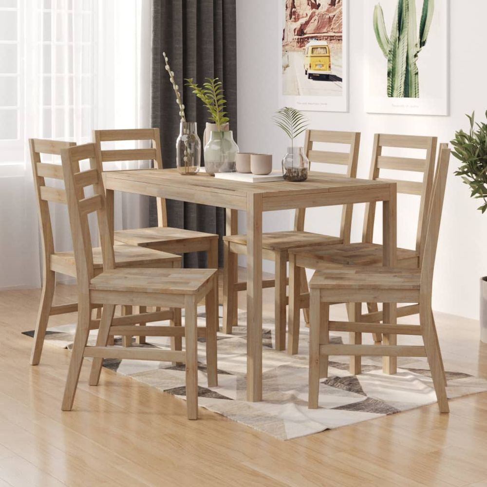5 Piece vidaXL Dining Set Solid Wood Acacia - Dining Set from vidaXL