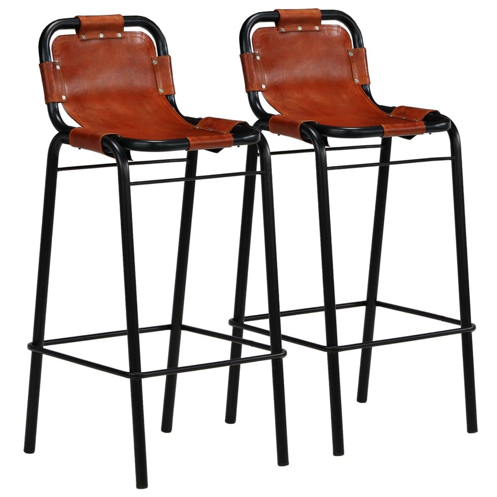 Bar Set 3 Pieces vidaXL Solid Reclaimed Wood and Genuine Goat Leather - Dining Set from vidaXL