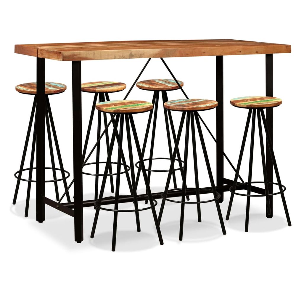 Bar Set 5 Pieces vidaXL Solid Acacia and Reclaimed Wood - Dining Set from vidaXL