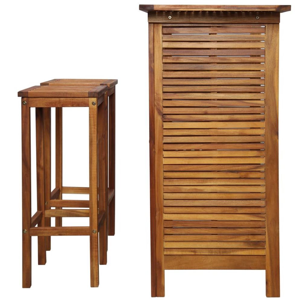 Bar Table and Chair Set 3 Pieces vidaXL Solid Acacia Wood - Dining Set from vidaXL