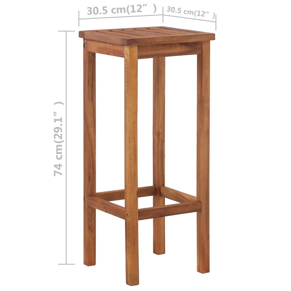 Bar Table and Chair Set 3 Pieces vidaXL Solid Acacia Wood - Dining Set from vidaXL