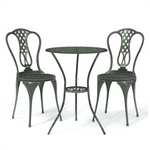 3 Piece vidaXL Bistro Set Cast Aluminium Green - Dining Set from vidaXL