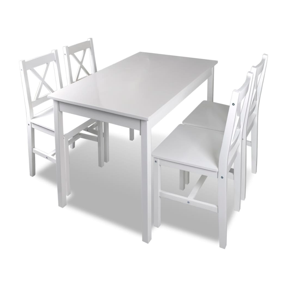 5 Piece vidaXL Dining Set White - Dining Set from vidaXL