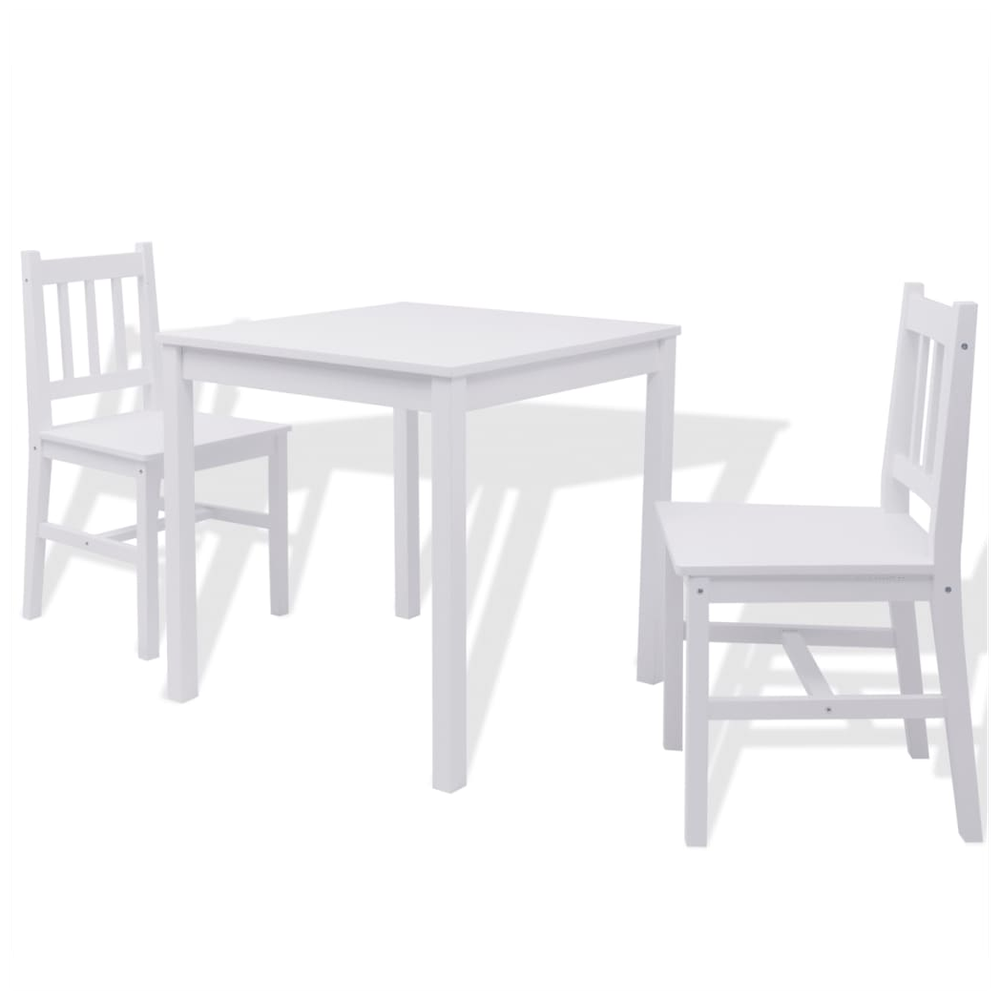 Three Piece Dining Set Pinewood vidaXL White - Dining Set from vidaXL