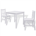 Three Piece Dining Set Pinewood vidaXL White by vidaXL