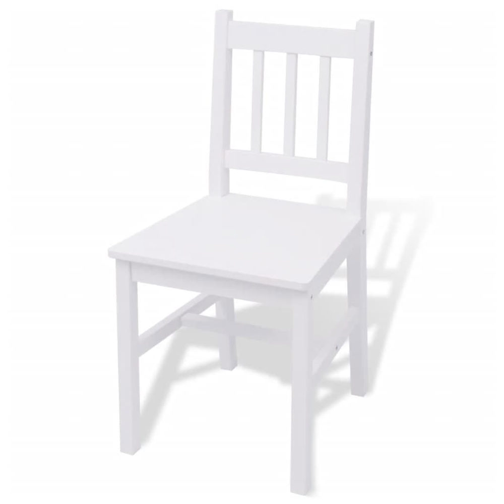 Three Piece Dining Set Pinewood vidaXL White by vidaXL