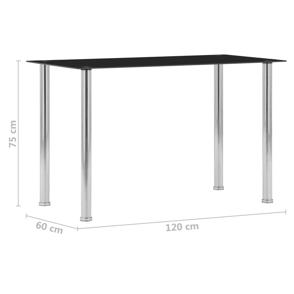 Dining Table Black 120x60x75 cm vidaXL Tempered Glass - Dining Table from vidaXL