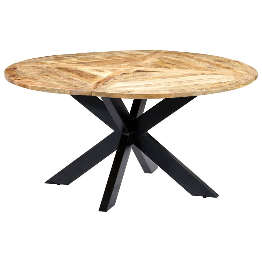 Dining Table Round 120x76 cm vidaXL Solid Mango Wood - Dining Table from vidaXL