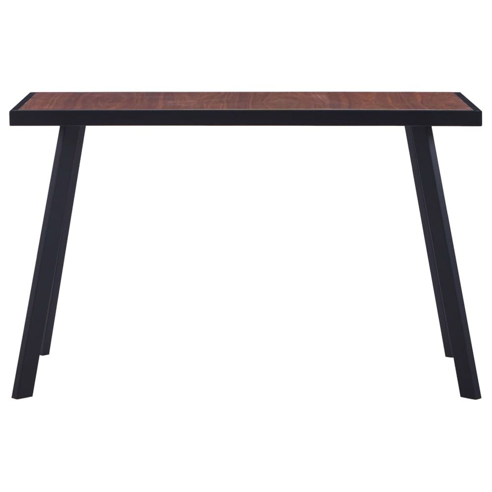 Dining Table Dark Wood and Black vidaXL 120x60x75 cm MDF - Dining Table from vidaXL