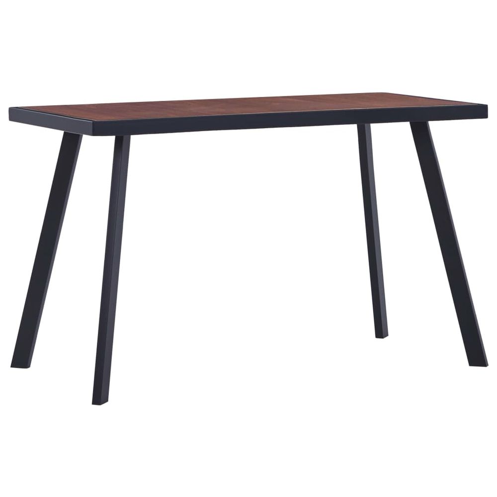Dining Table Dark Wood and Black vidaXL 120x60x75 cm MDF - Dining Table from vidaXL