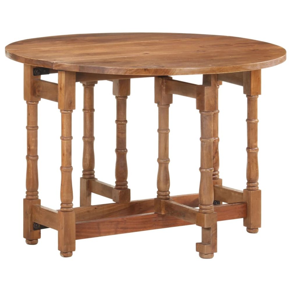 Dining Table Round 110x76 cm vidaXL Solid Mango Wood - Dining Table from vidaXL