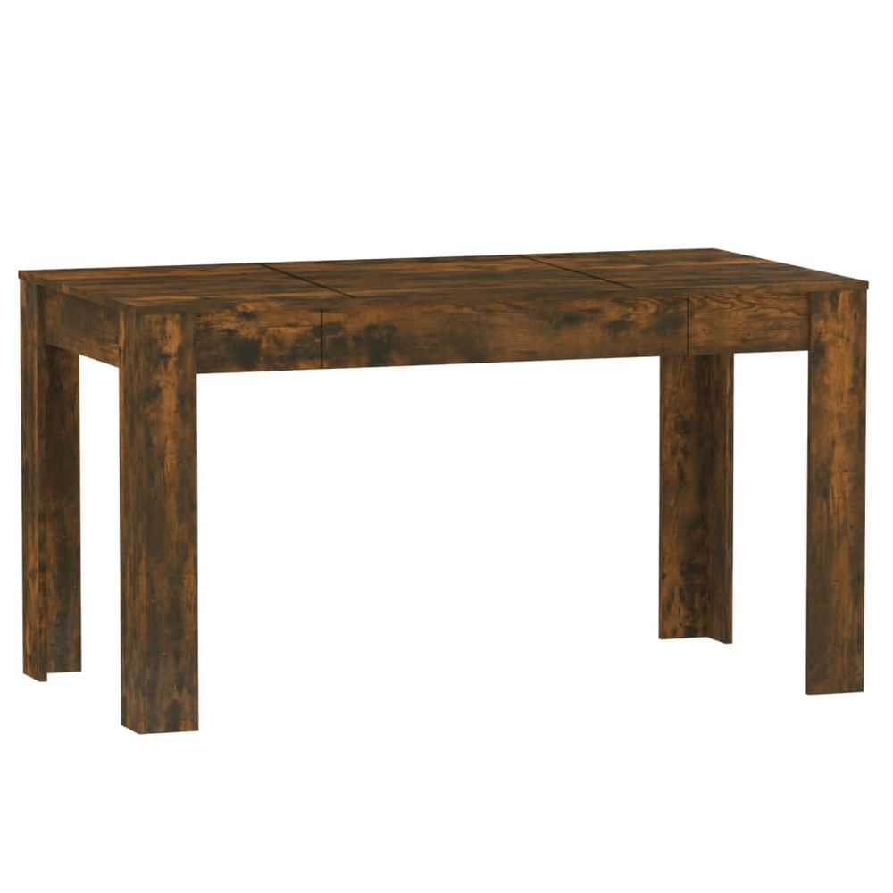 Dining Table Smoked Oak vidaXL 140x74.5x76 cm Engineered Wood - Dining Table from vidaXL