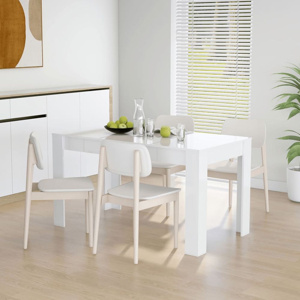 Dining Table Smoked Oak vidaXL 140x74.5x76 cm Engineered Wood - Dining Table from vidaXL