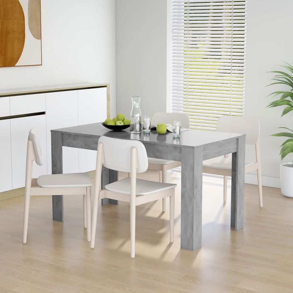 Dining Table Smoked Oak vidaXL 140x74.5x76 cm Engineered Wood - Dining Table from vidaXL