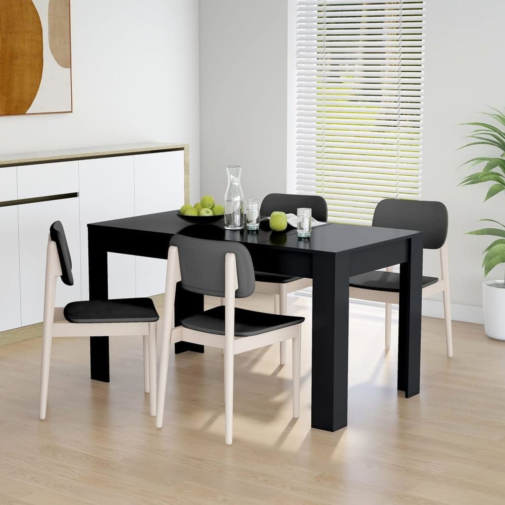 Dining Table Smoked Oak vidaXL 140x74.5x76 cm Engineered Wood - Dining Table from vidaXL