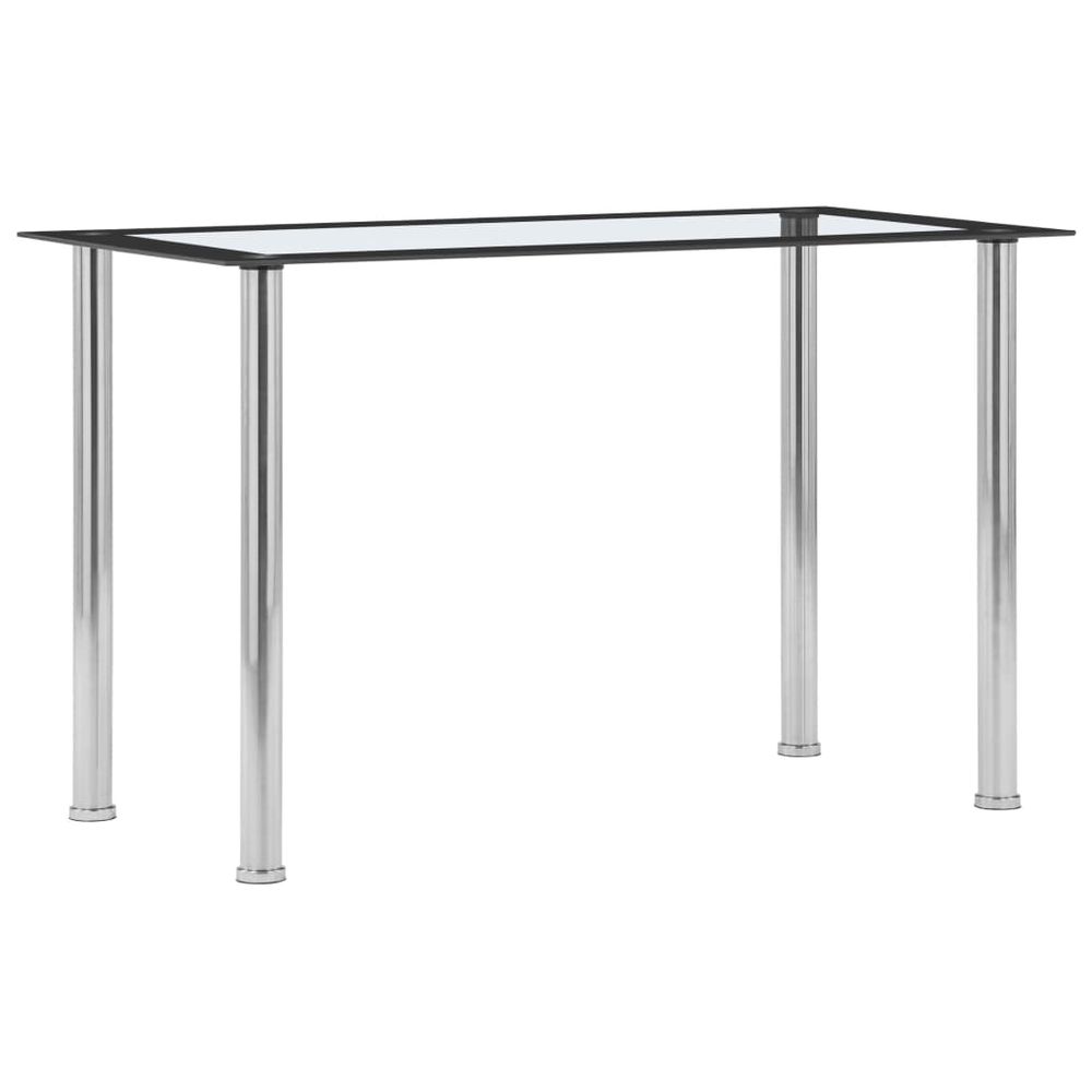 Dining Table Black and Transparent vidaXL 120x60x75 cm Tempered Glass - Dining Table from vidaXL