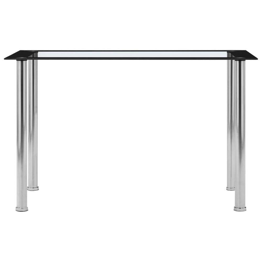 Dining Table Black and Transparent vidaXL 120x60x75 cm Tempered Glass - Dining Table from vidaXL