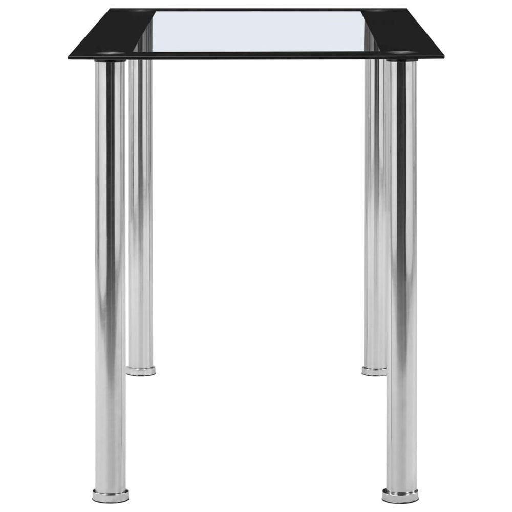 Dining Table Black and Transparent vidaXL 120x60x75 cm Tempered Glass - Dining Table from vidaXL
