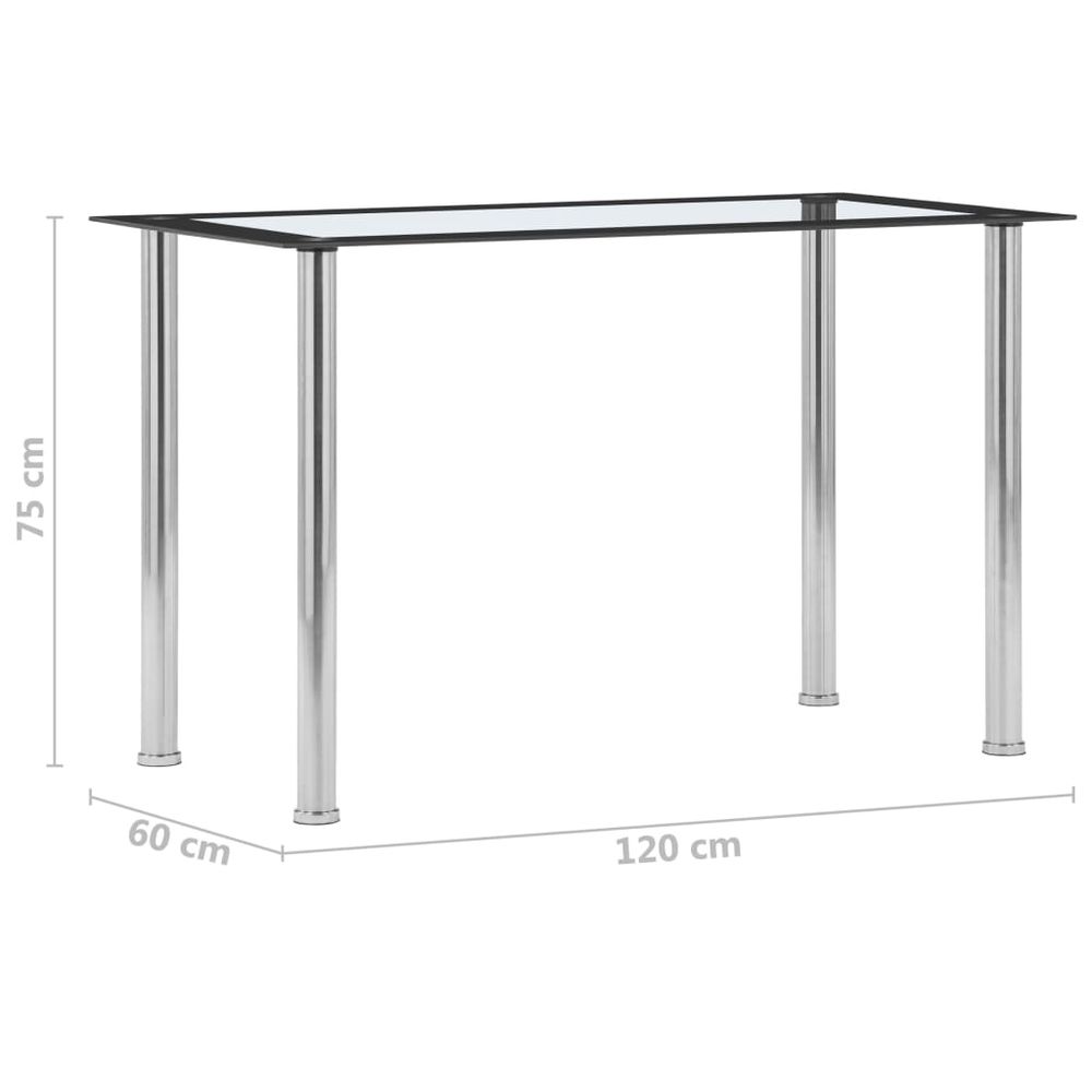 Dining Table Black and Transparent vidaXL 120x60x75 cm Tempered Glass - Dining Table from vidaXL