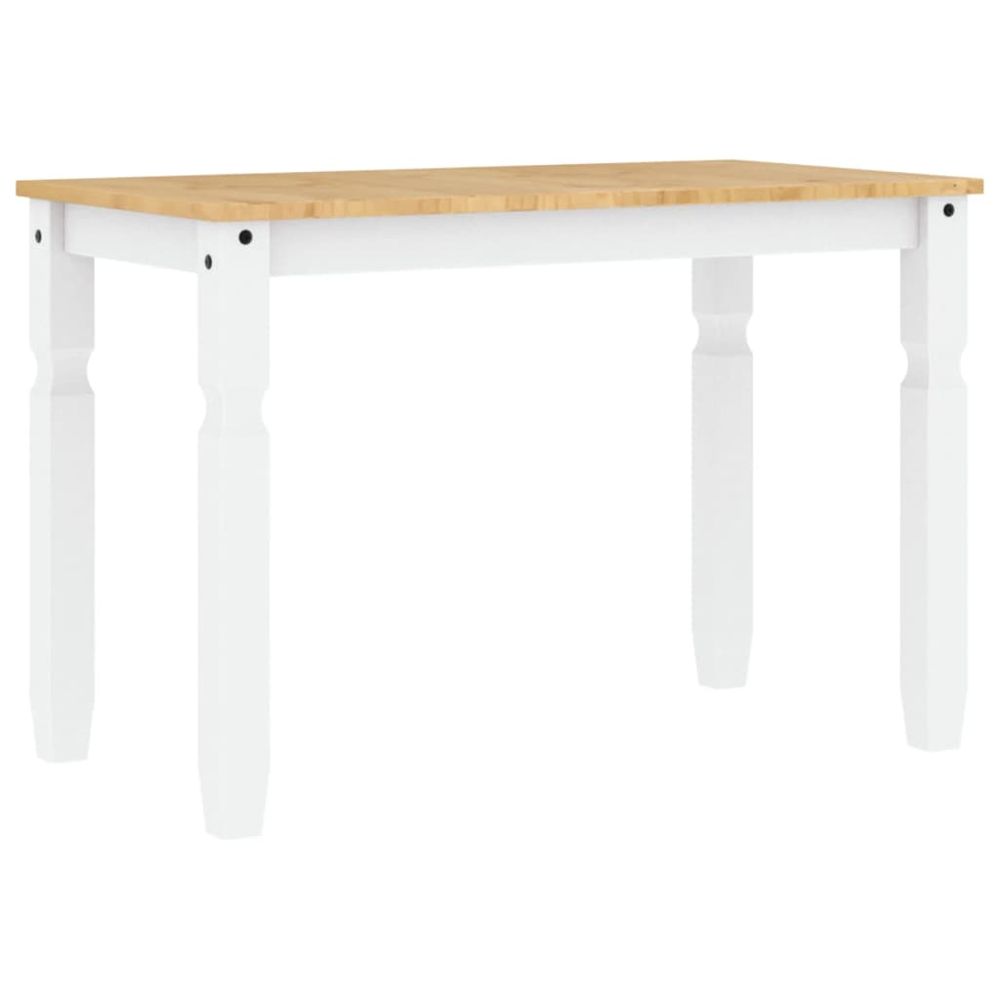 Dining Table Corona White 112x60x75 cm vidaXL Solid Wood Pine - Dining Table from vidaXL