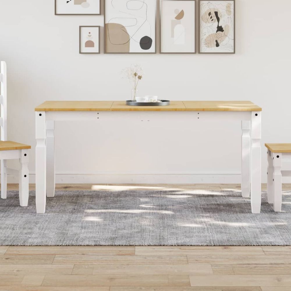 Dining Table Corona White 160x80x75 cm vidaXL Solid Wood Pine - Dining Table from vidaXL