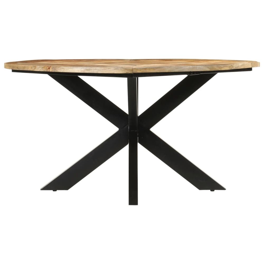 Dining Table Ø150x76 cm vidaXL Solid Rough Wood Mango - Dining Table from vidaXL