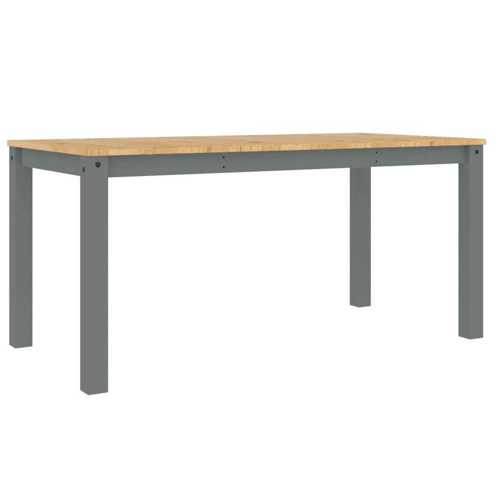 Dining Table Panama Grey 160x80x75 cm vidaXL Solid Wood Pine - Dining Table from vidaXL