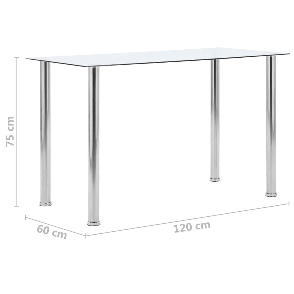 Dining Table vidaXL Transparent 120x60x75 cm Tempered Glass - Dining Table from vidaXL