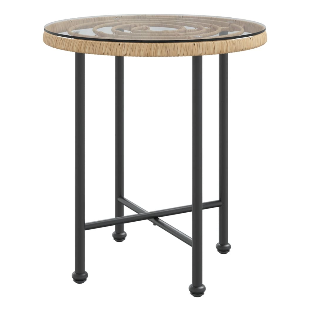 Dining Table Ø50 cm vidaXL Tempered Glass and Steel - Dining Table from vidaXL