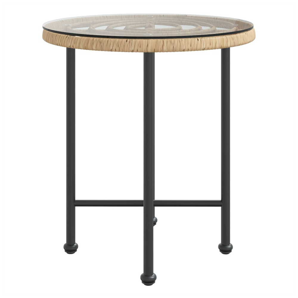 Dining Table Ø50 cm vidaXL Tempered Glass and Steel - Dining Table from vidaXL