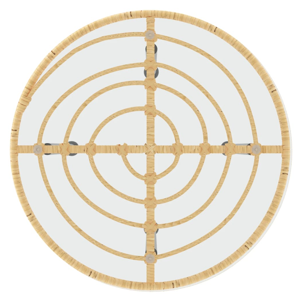 Dining Table Ø50 cm vidaXL Tempered Glass and Steel - Dining Table from vidaXL