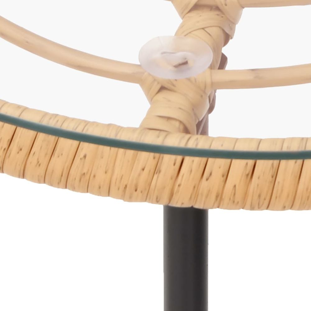 Dining Table Ø50 cm vidaXL Tempered Glass and Steel - Dining Table from vidaXL