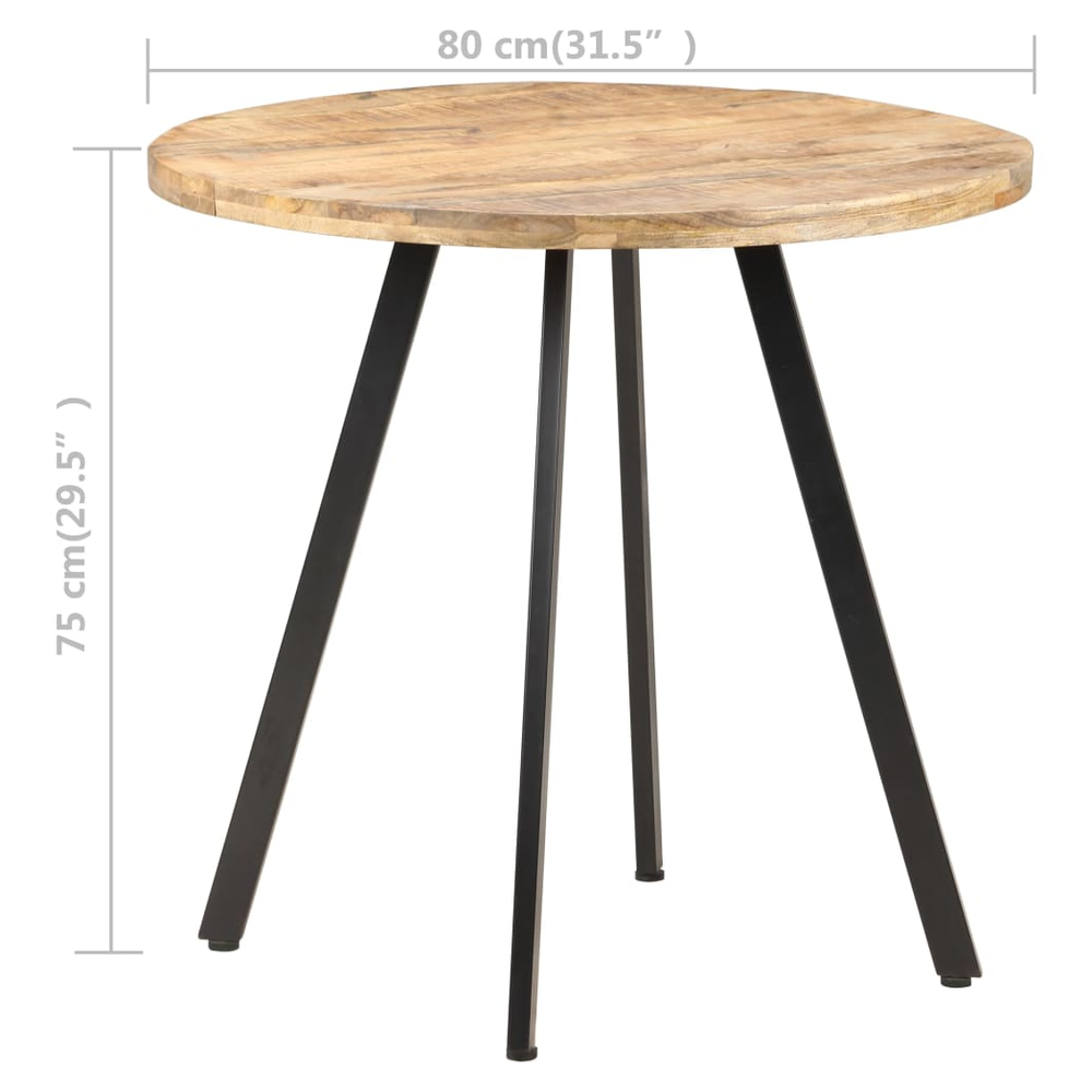 Dining Table 80 cm vidaXL Rough Mango Wood - Dining Table from vidaXL