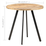 Dining Table 80 cm vidaXL Rough Mango Wood - Dining Table from vidaXL