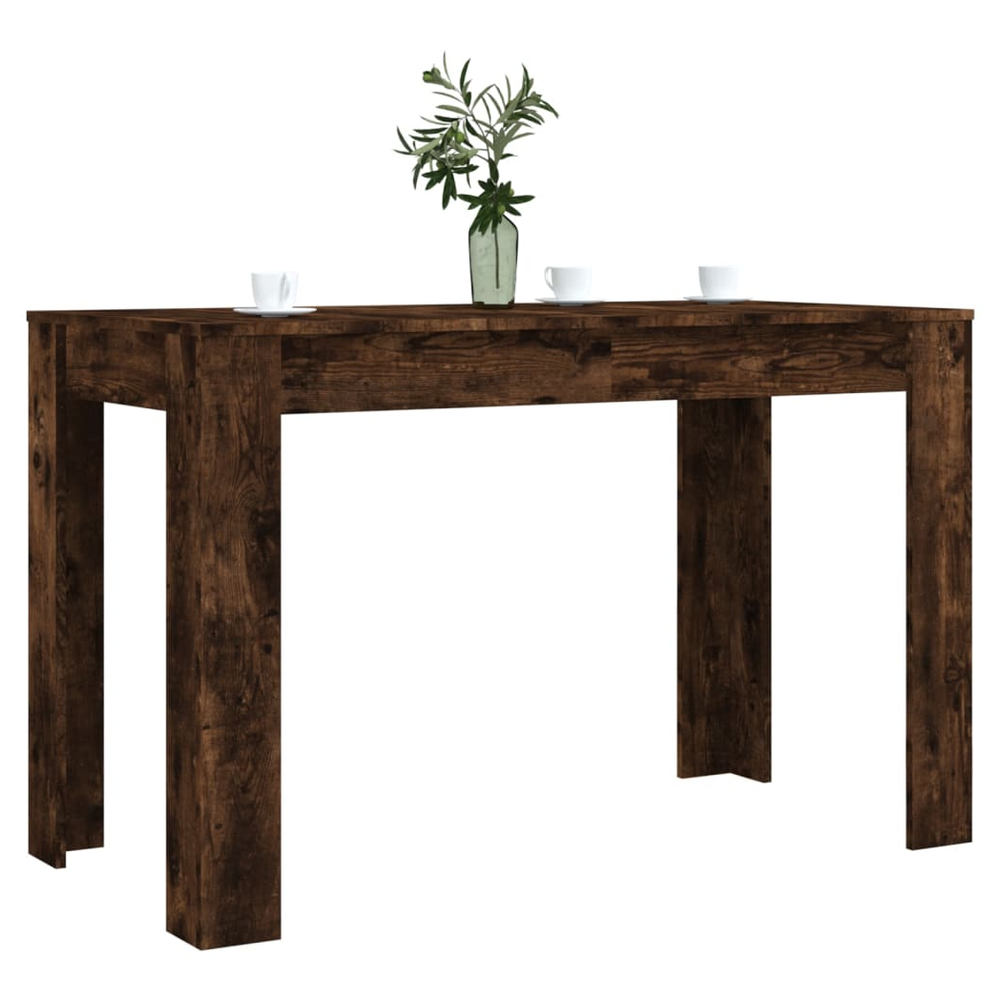 Dining Table Smoked Oak vidaXL 120x60x76 cm Engineered Wood - Dining Table from vidaXL