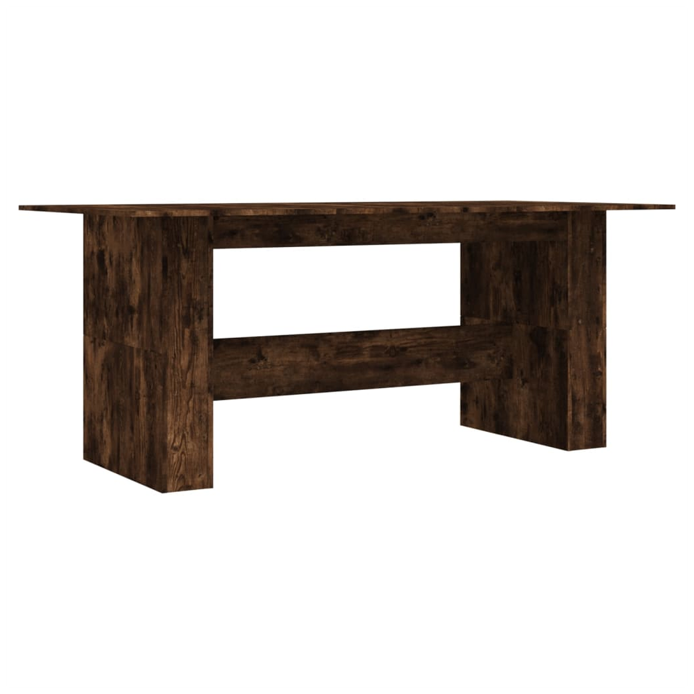 Dining Table Smoked Oak vidaXL 180x90x76 cm Engineered Wood - Dining Table from vidaXL