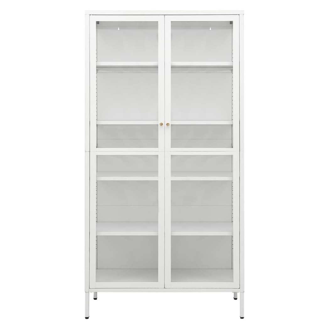 Display Cabinet White vidaXL 90x40x180 cm Steel and Tempered Glass - Display Cabinet from vidaXL