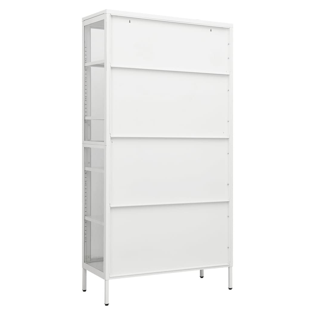 Display Cabinet White vidaXL 90x40x180 cm Steel and Tempered Glass - Display Cabinet from vidaXL