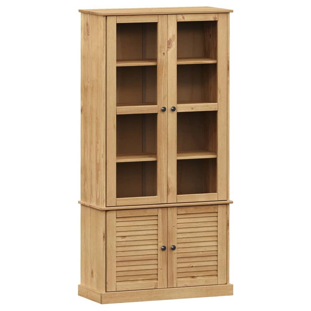 Glass Display Cabinet VIGO vidaXL 85x35x170 cm Solid Wood Pine - Display Cabinet from vidaXL