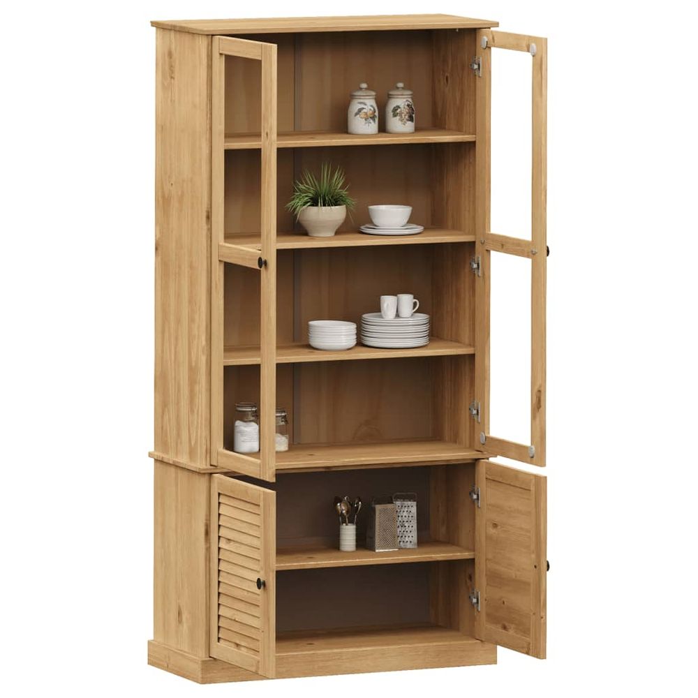 Glass Display Cabinet VIGO vidaXL 85x35x170 cm Solid Wood Pine - Display Cabinet from vidaXL