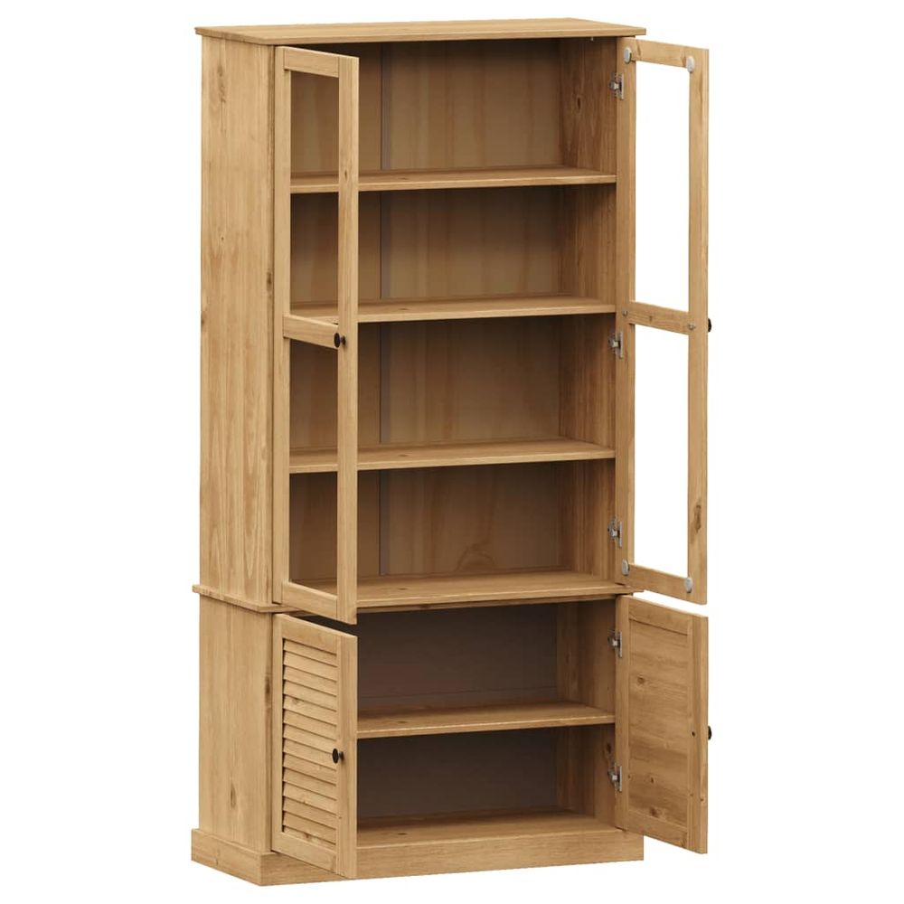 Glass Display Cabinet VIGO vidaXL 85x35x170 cm Solid Wood Pine - Display Cabinet from vidaXL
