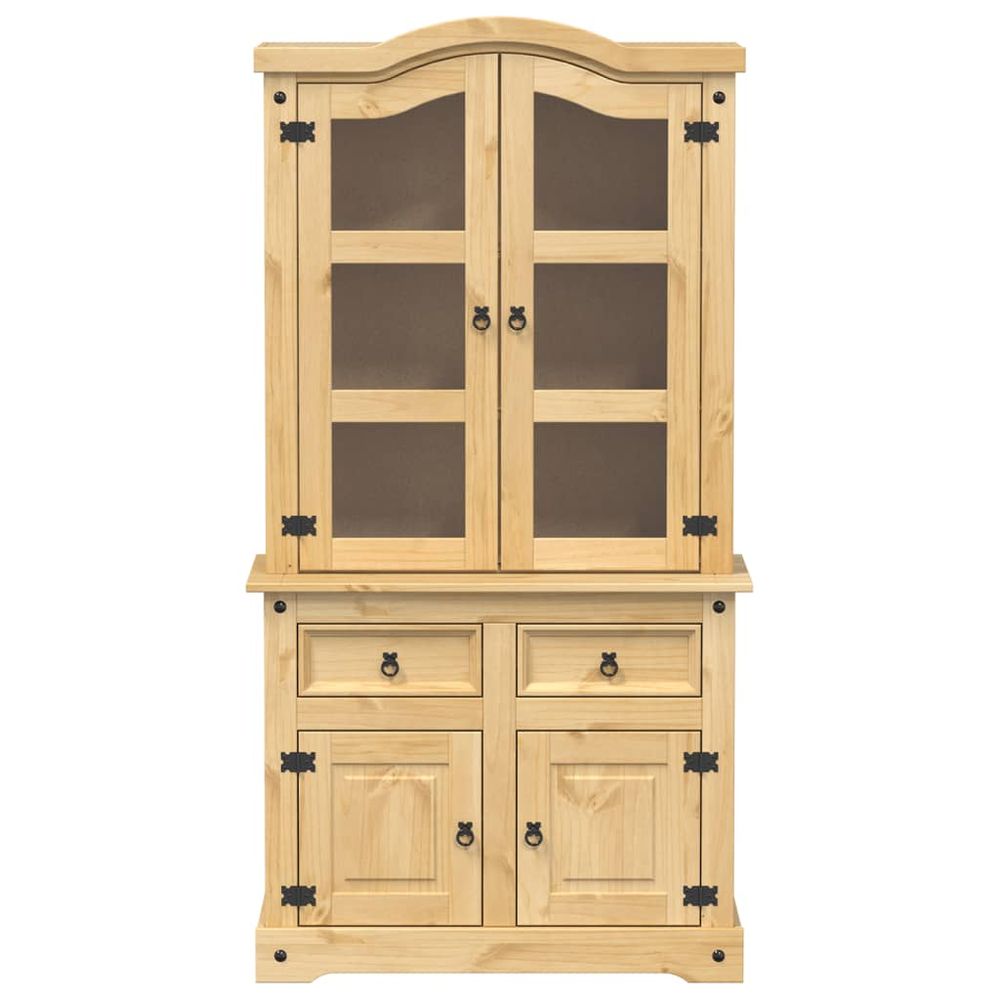 Glass Display Cabinet Corona vidaXL 100x48.5x179 cm Solid Wood Pine - Display Cabinet from vidaXL